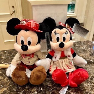 香港迪士尼乐园 2022情人节限定 米奇 米妮 毛绒公仔 玩偶 娃娃