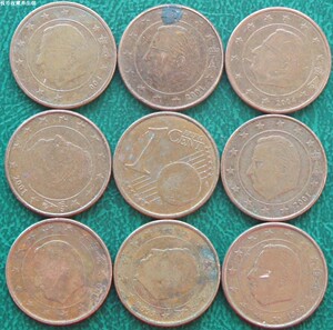 比利时 1欧分硬币 流通品相 一块钱九枚 年份品相随机