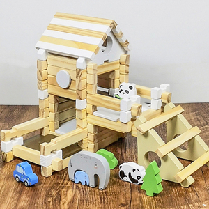 儿童鲁班榫卯结构积木小小建筑师立体拼图动手拼搭木头盖房子玩具