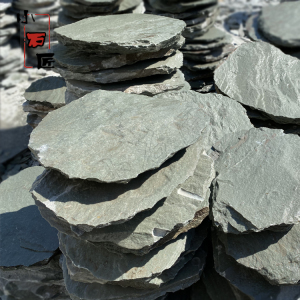 天然荷叶绿汀步石花园草坪垫脚石户外防滑铺路地砖庭院圆形踏步石