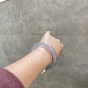 玉兰记缅甸天然水沫子3号圆条手镯56.2圈口无裂无扣手