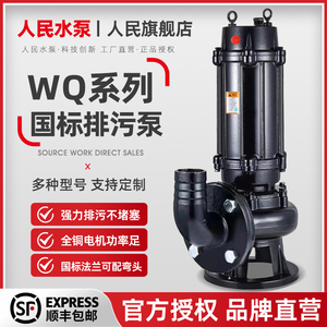 人民污水泵380V三相抽粪泥浆上海11kw高扬程提升潜污泵潜水排污泵
