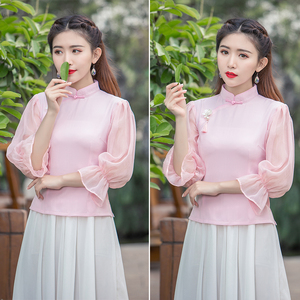 灯笼袖中式旗袍