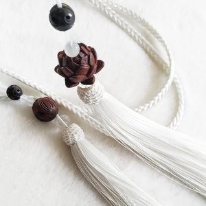 中国风五层血檀莲花宫绦高档古风男女汉服圆领袍腰绳五股偏硬绳编