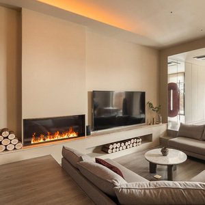 定制加湿蒸汽不锈钢雾化壁炉智能app语音背景墙别墅酒店会所壁炉