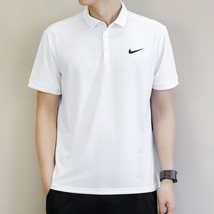 Nike耐克男子网球速干黑白透气排汗休闲运动POLO衫短袖T恤 830850