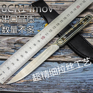户外水果刀出口外贸品质8cr14mov钢高硬度一体龙骨钢刀超精美手工