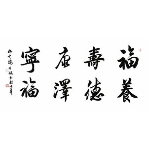方放手写墨宝四尺书法作品福寿康宁居家客厅装饰名人字画赠合影