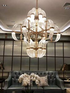 新品设计师创意牛角客厅吊灯餐厅卧室水晶灯现代简约轻奢复式楼梯