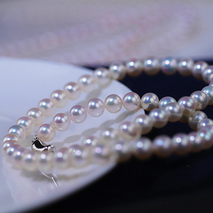 天然海水珍珠项链正圆送妈妈北海南珠正品保证极强光白透粉