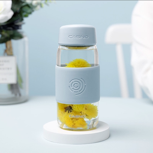 卡西诺ins玻璃水杯简约森系隔热男女学生便携情侣茶杯子送礼定制