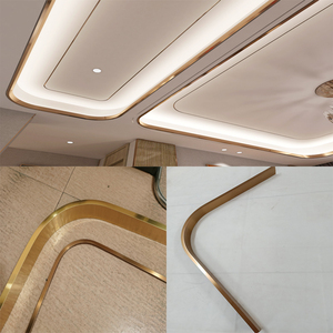 不锈钢304弧形天花吊顶包边条圆弧收口线条钛金u型装饰金属防撞条