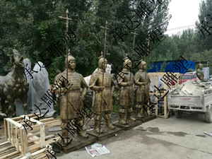 三国士兵雕塑定制战国古代将军铜雕定制玻璃钢人物铜像定制蜀国士