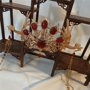 今生今饰新娘淘宝中式新娘秀禾服头饰大气古代皇后结婚发饰步摇流苏