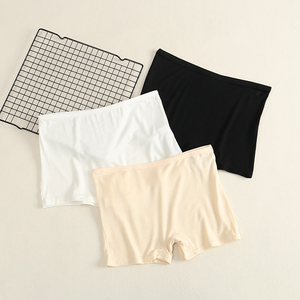 白色安全裤女夏防走光不卷边平角内裤底裤保险打底短裤薄款莫代尔