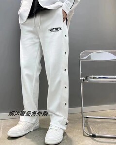 巴黎世家balenciaga22春夏新款百搭休闲裤男字母印花直筒运动裤女