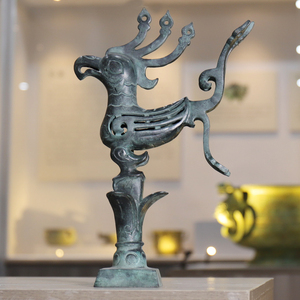 三星堆纪念品青铜鸟摆件太阳神鸟神树大立人国宝道具桌面摆放礼物