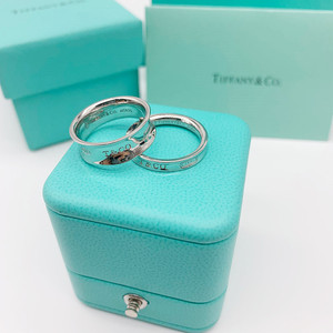 代购tiffany蒂芙尼戒指1837款925纯银黑钛指环情侣对戒情人节礼物