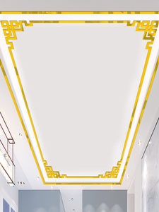 自带背胶客厅天花板吊顶对角花立体亚克力镜面墙贴边框装饰条腰线