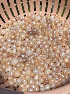 四哥珍珠  自家产天然无核珍珠无孔散珠可磨粉做枕头鱼缸铺底供佛