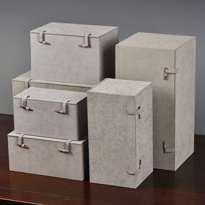 陶瓷大小花瓶长方形包装盒定制灰色绒布礼品盒高档工艺品空盒礼盒