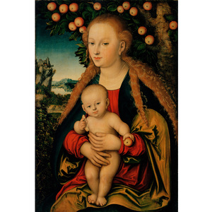 老卢卡斯·克拉纳赫圣母圣子人物油画 装饰画 居家室内走廊61-91
