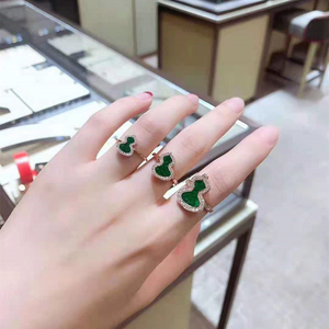 qeelin 麒麟戒指 wulu系列 18k玫瑰金 镶钻 红玛瑙 葫芦 女士指环