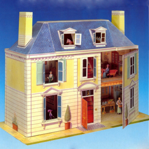 3d纸模立体拼图模型diy手工折纸玩具大别墅场景房子内饰房屋建筑