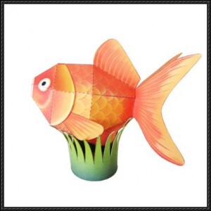 3d纸模立体拼图模型diy手工折纸儿童玩具仿真水族观赏鱼可爱金鱼