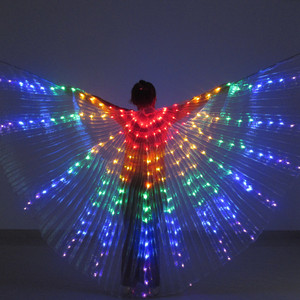 肚皮舞金翅舞台彩灯翅膀成人演出服舞蹈道具360度LED白色彩灯翅膀