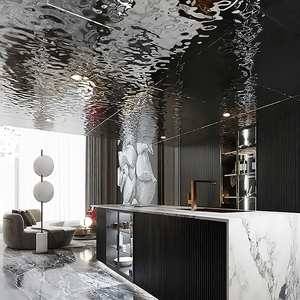 不锈钢水波纹吊顶ktv装饰板材镜面白钢拉丝金属彩色饰面板