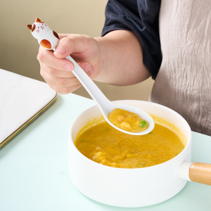 创意卡通食品级硅胶勺子家用汤匙调羹宝宝辅食喝汤粥勺甜品勺耐用
