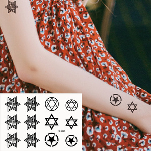 小清新性感大s徐熙媛同款手臂胸足星星六芒星纹身贴防水持久k067