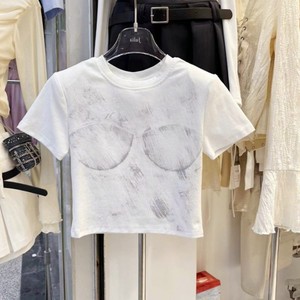 广州十三行高品质上衣今年流行掐腰小衫设计感洋气正肩短袖T恤女