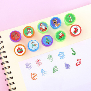 老师评语奖励儿童小印章卡通奥特曼儿童创意圣诞幼儿园玩具印章10