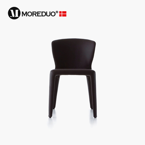 MOREDO/意式极简全真皮单椅皮质设计师家具卧室书桌椅 hola chair