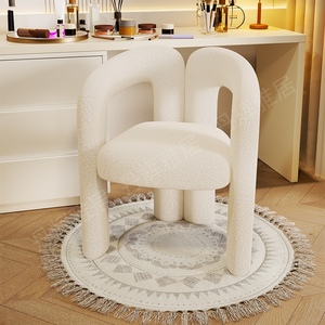 网红化妆椅梳妆凳设计师现代简约卧室家用轻奢靠背ins白色奶油风