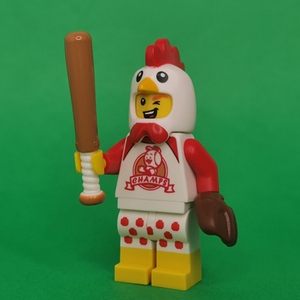 lego 乐高 bam人仔 季节人仔 小鸡人仔 带棒球棍手套 独占 特惠