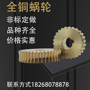 铜蜗轮黄铜齿轮涡轮蜗轮蜗杆铁芯包铜蜗轮减速机蜗轮配件加工定制
