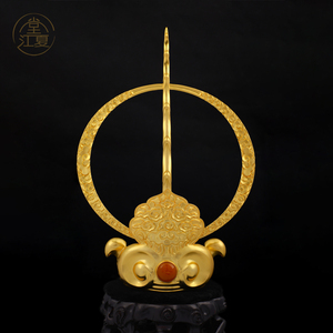 00lushanzhen淘宝道教红檀木如意形子午簪子仿古黄杨木上清芙蓉冠