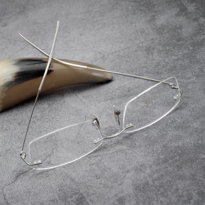 手工925纯银超轻无框近视简丹诗乐眼镜框纯钛牛角鼻托眼镜架男女