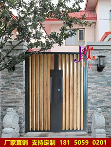 别墅庭院大门双开门 实木对开 铝合金大门家用农村院子双开大铁门