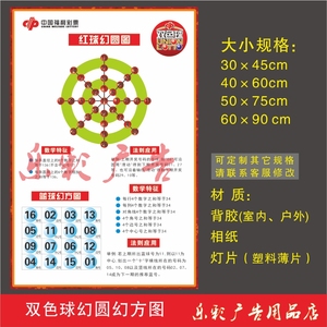 福利彩票福彩店投注站用品 双色球红球幻圆图蓝球幻方图选号参考