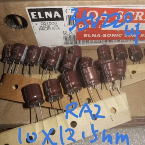 10个5元ELNA 35V220UF RA2 棕皮音频电解电容10*12.5MM