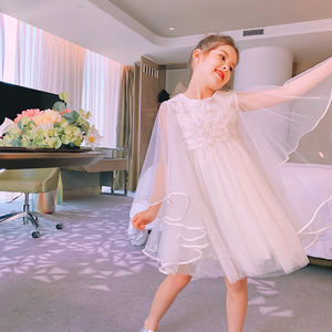 高档女童礼服裙2020夏季新品宝宝走秀连衣裙重工羽毛小仙女公主裙