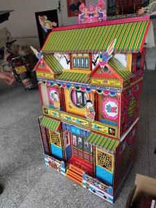 75型纸楼房竹架别墅纸屋速装折叠冥房祭祀殡葬用品批发