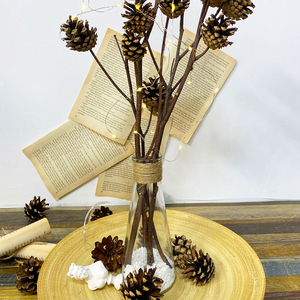 网红ins文艺花瓶干树枝松塔松果创意简约插花家居桌面软装摆设