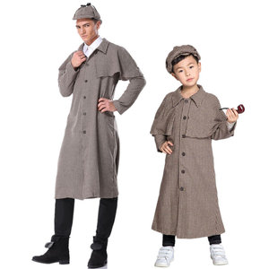 万圣节服饰cosplay 儿童成人夏洛克福尔摩斯服装侦探神探表演出服