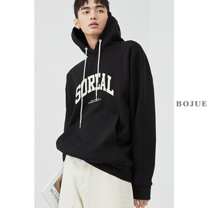 连帽字母卫衣卫衣男长袖印花2021秋季新款韩版宽松连帽加绒男外套