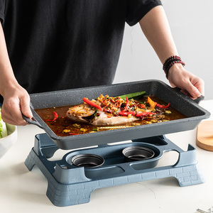 小份烤鱼盘诸葛长方形酒精烤鱼炉餐厅专用不锈无骨烤鱼饭餐具鱼锅